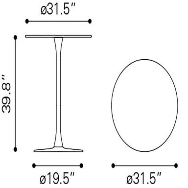 Soleil Bar Table White