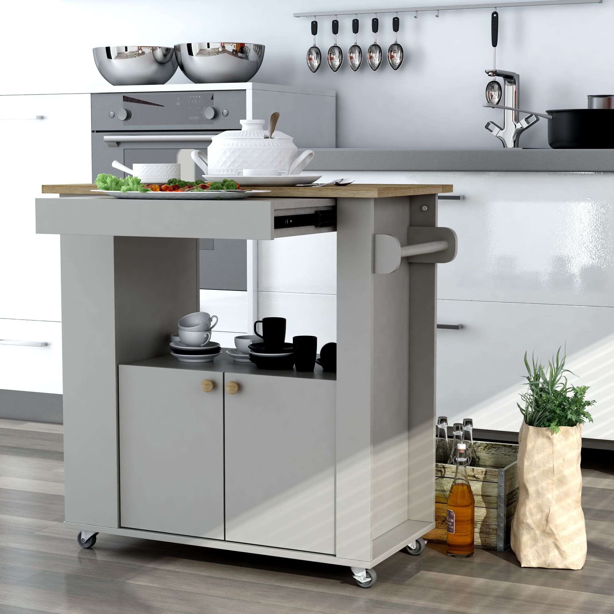 Anderson teak serve cart