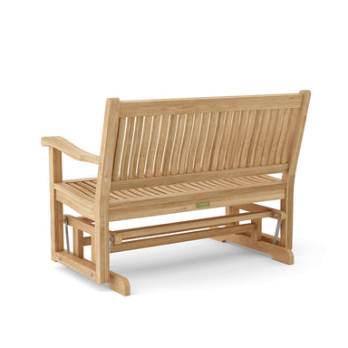 teak glider bench