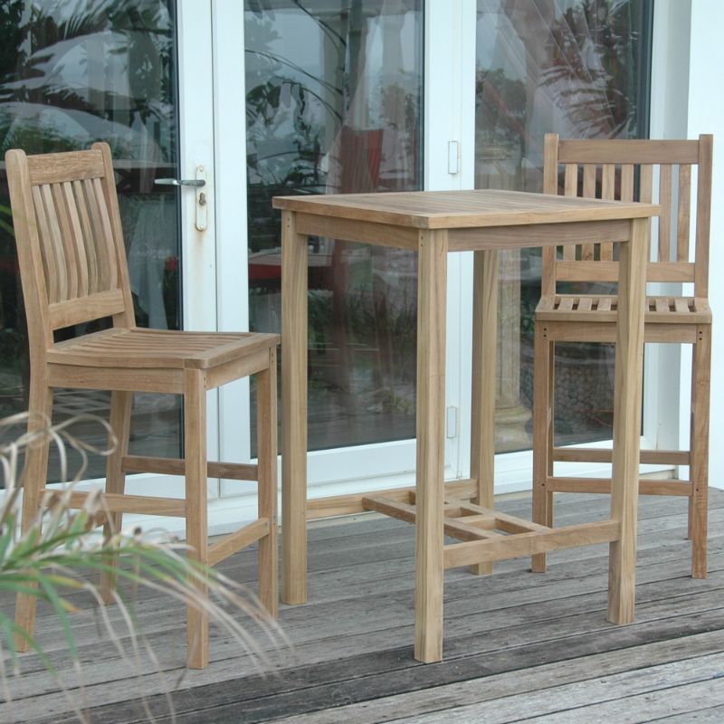 Anderson Teak Bahama Avalon 3-Pieces Square Bar Set