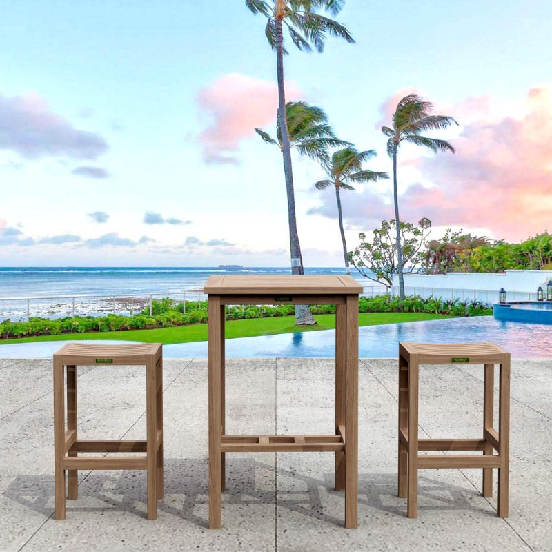 Anderson Teak Bahama Montego 3-Pieces Square Bar Set