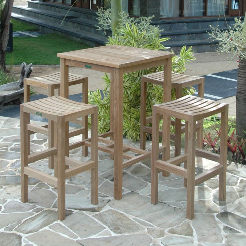 Anderson Teak Bahama Montego 5-Pieces Square Bar Set
