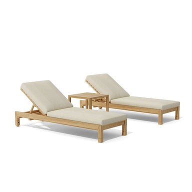 Anderson teak Chaise lounge set with table beige