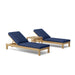 Anderson teak Chaise lounge set with table navy