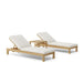 Anderson teak chaise lounge set with table natural