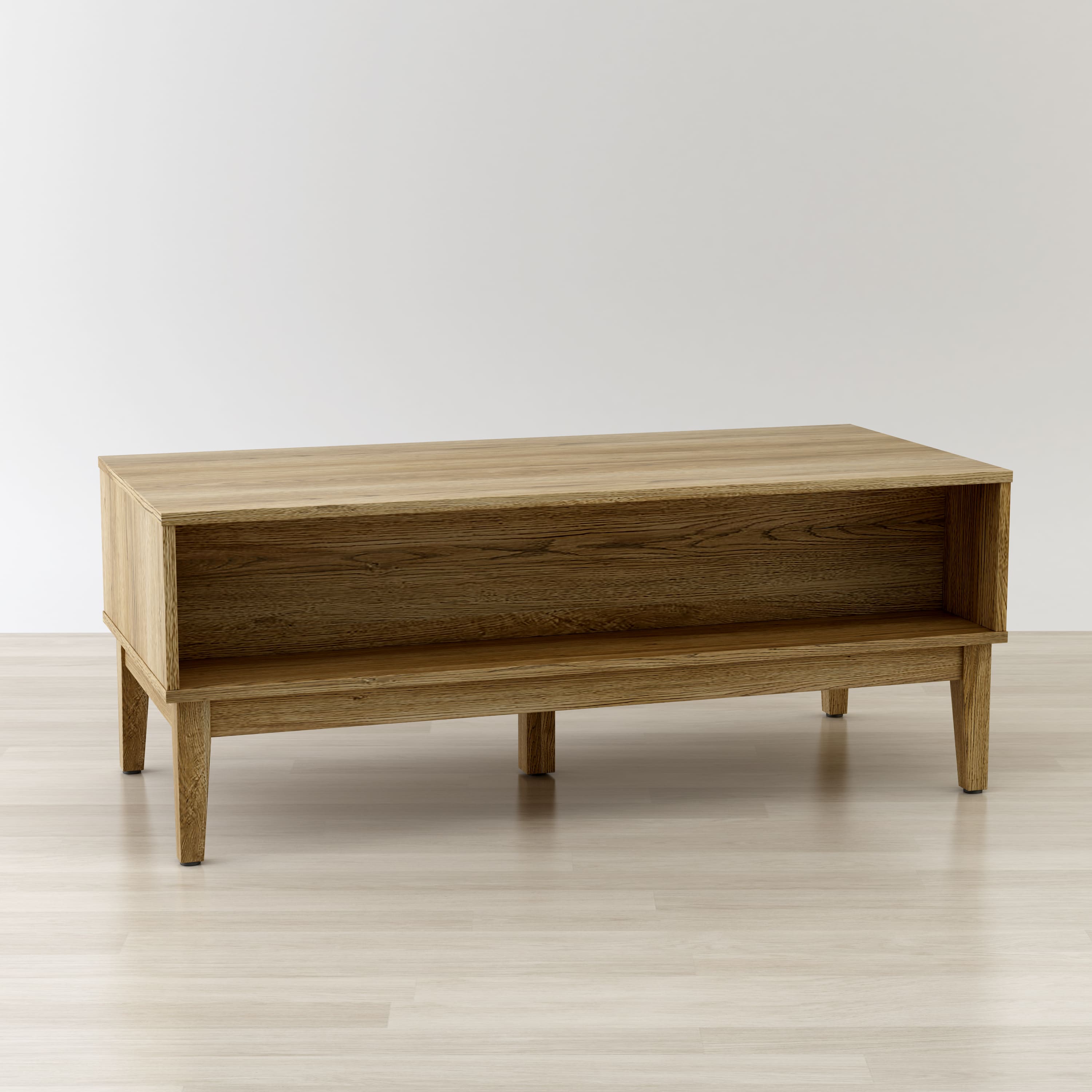 Anderson teak coffee table with storage - back view