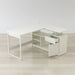 Anderson teak white l shaped desk with drawers