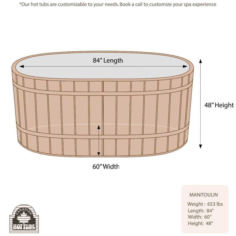 Canadian Hot Tubs Manitoulin Oval 7'x5'