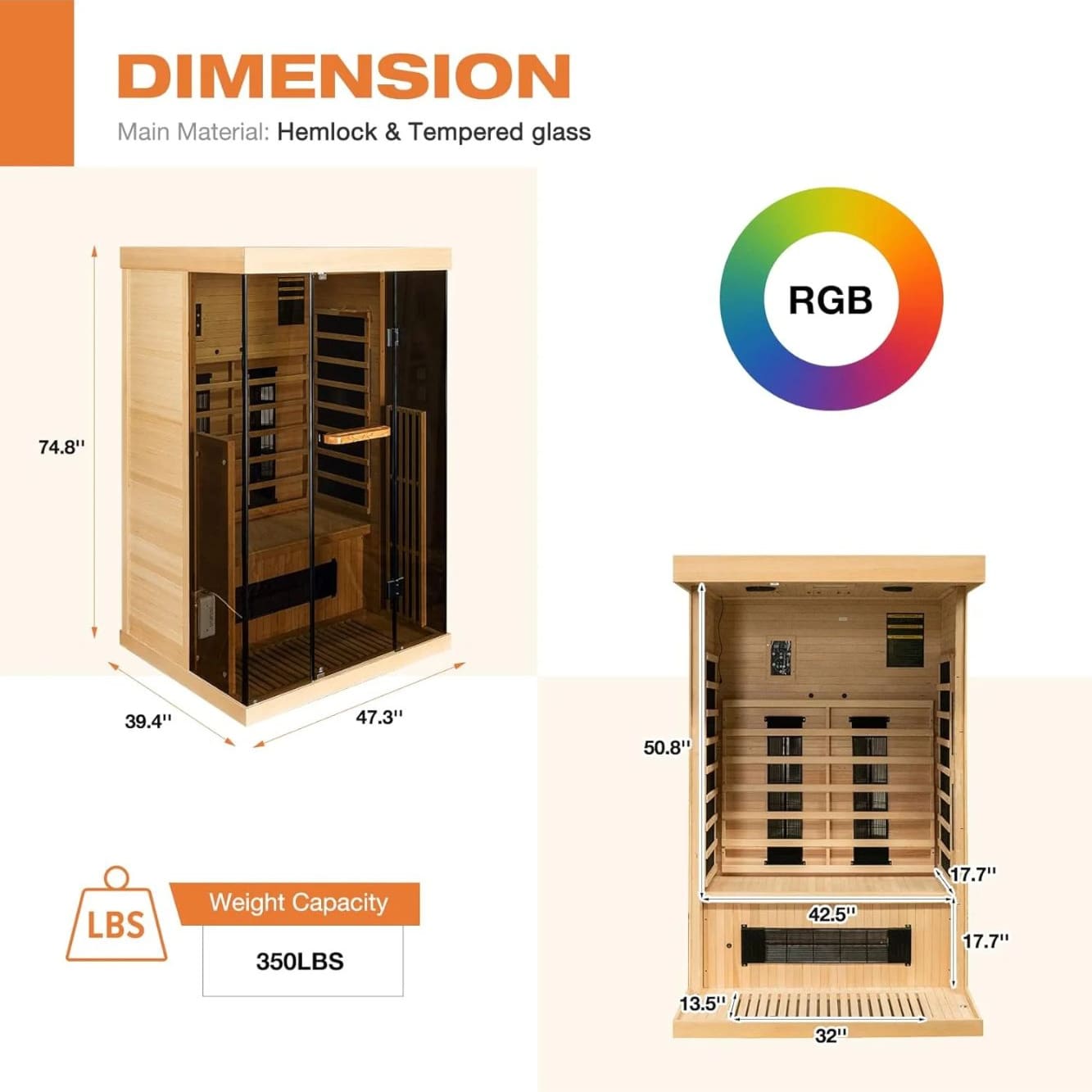 EROMMY 2-3 Person Infrared Sauna