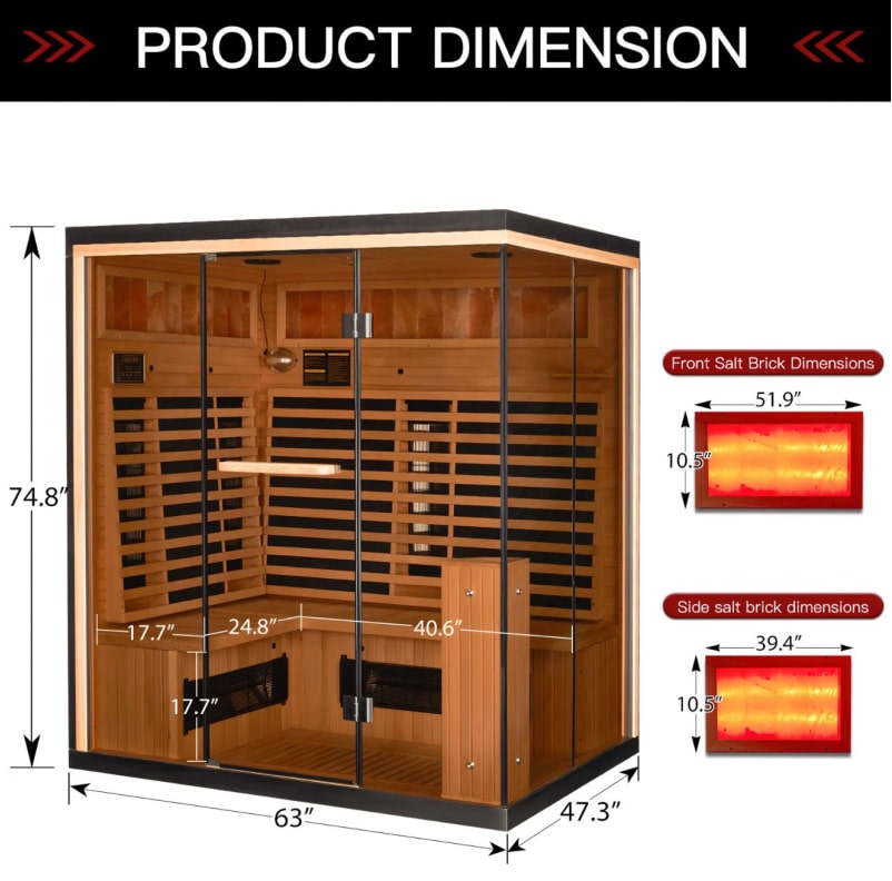 EROMMY 5 Person Infrared Sauna