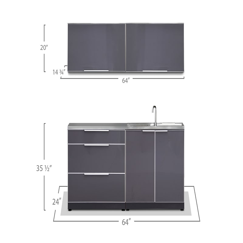 NewAge products Aluminum cabinet set 4 piece