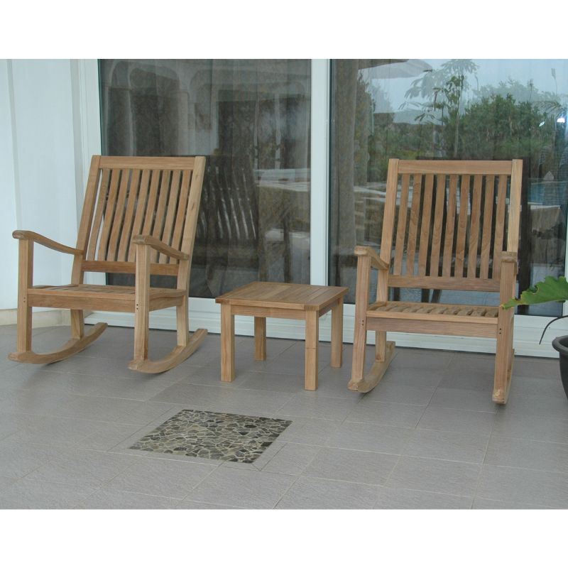 Anderson Teak Patio Rocking Chair Set - Del-Amo Bahama with Square Tab ...