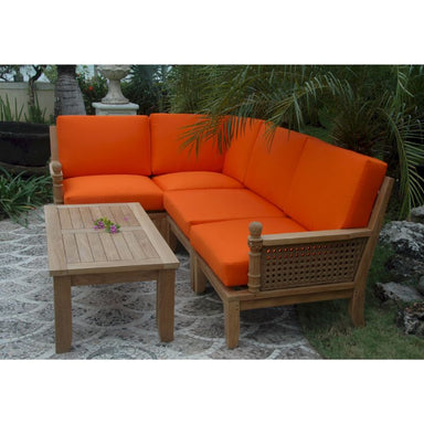 Patio sectional-luxe 5 set with coffee table