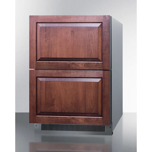Summit Appliance ADA compliant mini fridge with mohogany panels
