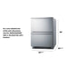 Summit Appliance Ada compliant upright freezer with specifications