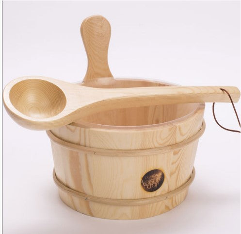Wooden Bucket & Ladle