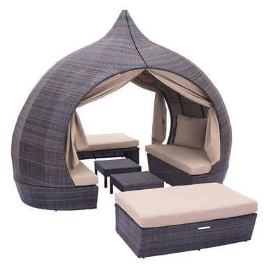 Zuo Modern Outdoor daybed with canopy open side view