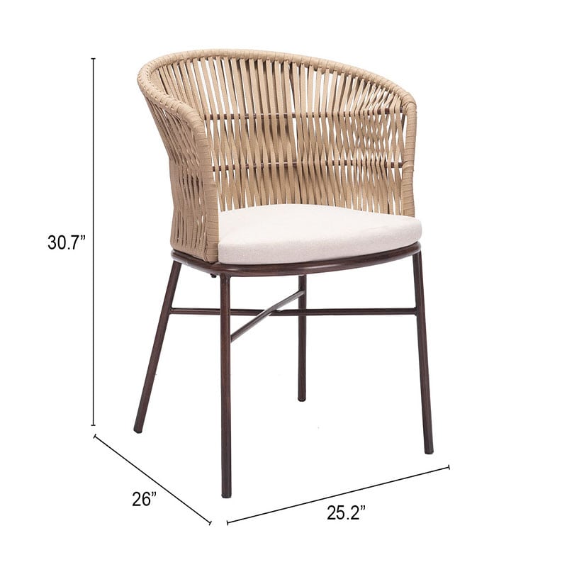 Zuo Modern dining chair freycinet natural specifications