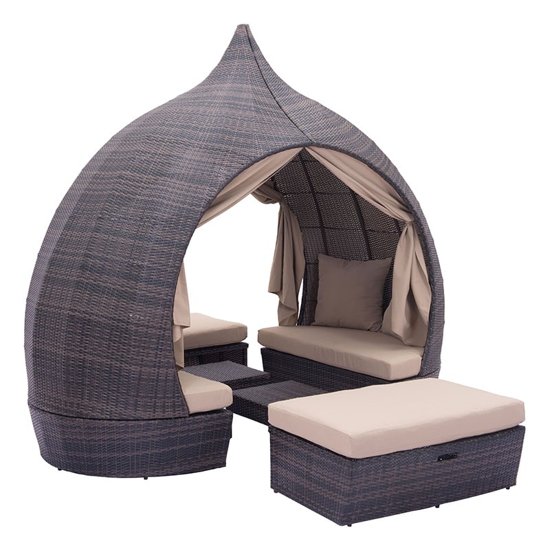 Zuo Modern wicker outdoor daybed with canopy