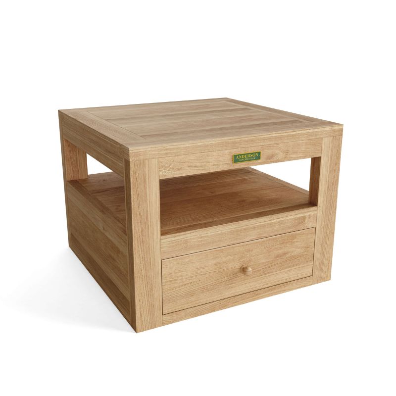 Anderson Teak Outdoor Side Table with Storage - Copacabana