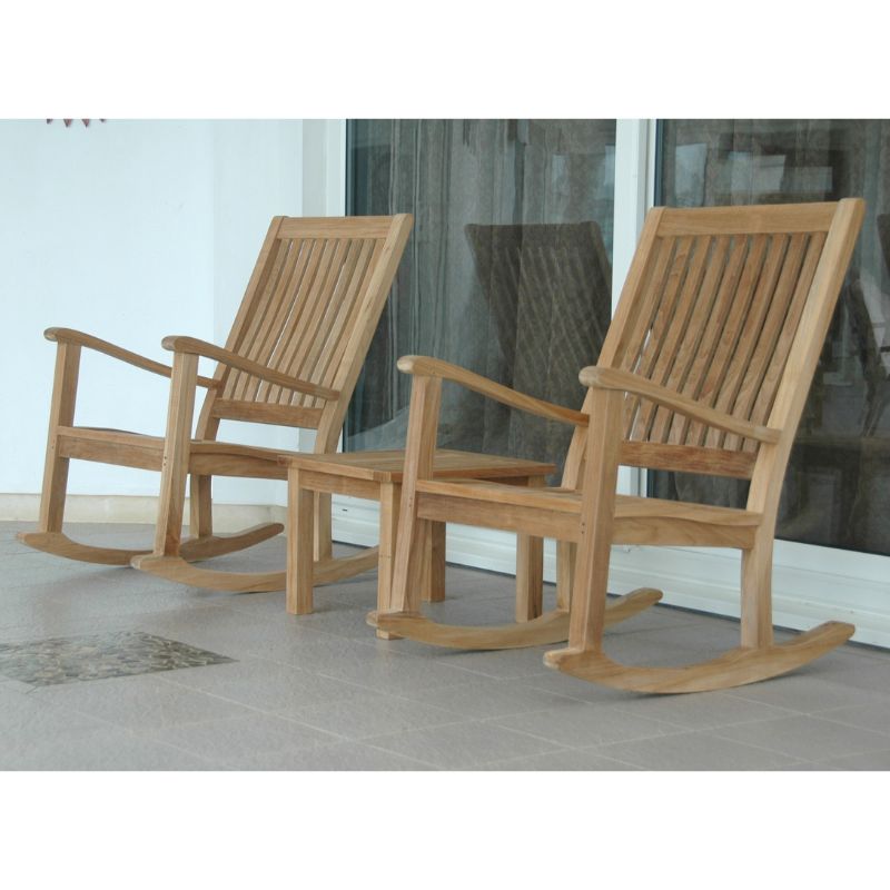 outdoor rocking chair set with table-del-amo Bahama with square table front right